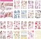 200 pcs - Vintage Scrapbook Stickers (Pink) 8 x 6 x 0.25 inches
